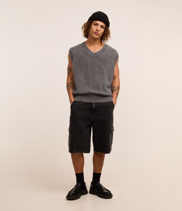 Bermuda Baggy Cargo en Jeans