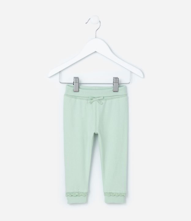 Pantalones Infantiles con Cintura Doblada y Lazo Aplicado - Talle RN a 18 meses 2