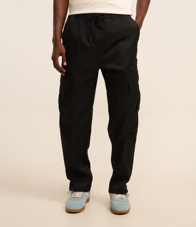 Pantalón Recto con Bolsillo Cargo