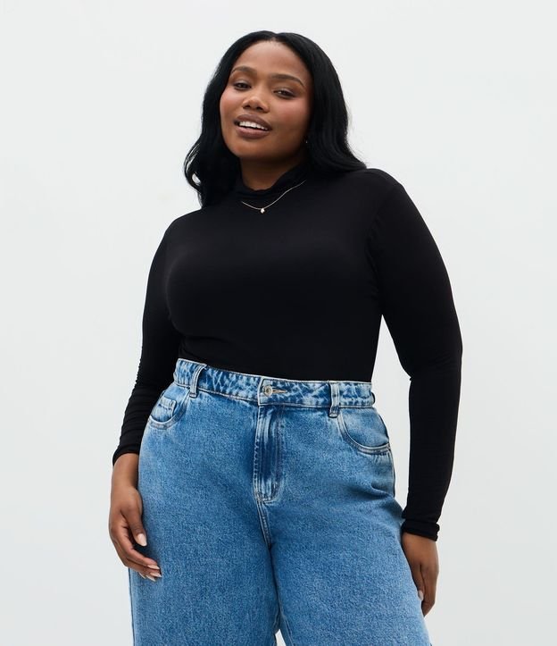 Blusa Cuello Alto en Viscolycra Curve & Plus Size 1