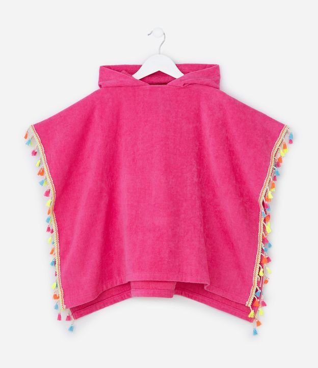 Poncho Infantil Toalla con Mini Pompones - Talle único