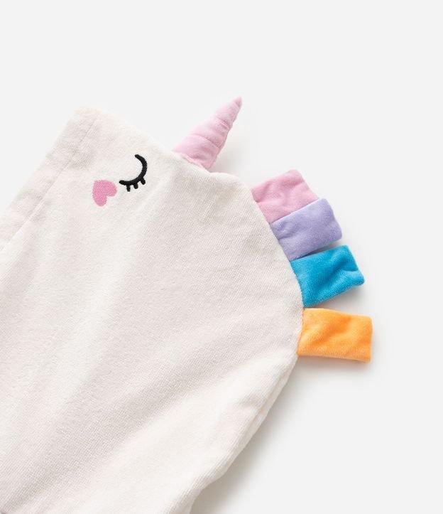 Poncho Infantil de Toalla con Capucha y Estampa de Unicórnio - Talle U 6