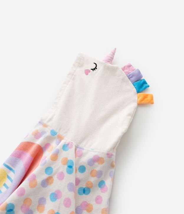 Poncho Infantil de Toalla con Capucha y Estampa de Unicórnio - Talle U 7