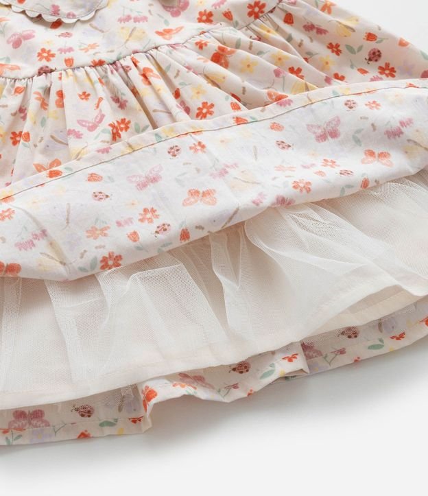 Vestido Infantil con Babados y Estampa Floral - Talle 0 a 18 meses 7