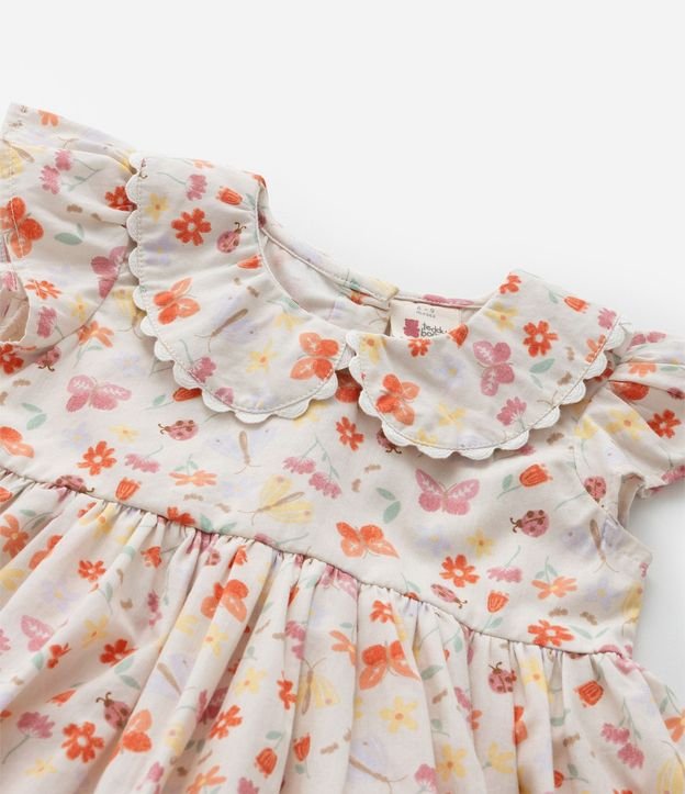 Vestido Infantil con Babados y Estampa Floral - Talle 0 a 18 meses 8