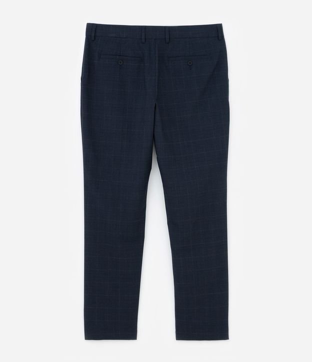 Pantalón Slim en Sastrería con Estampa de Cuadros en Hilo Teñido 6