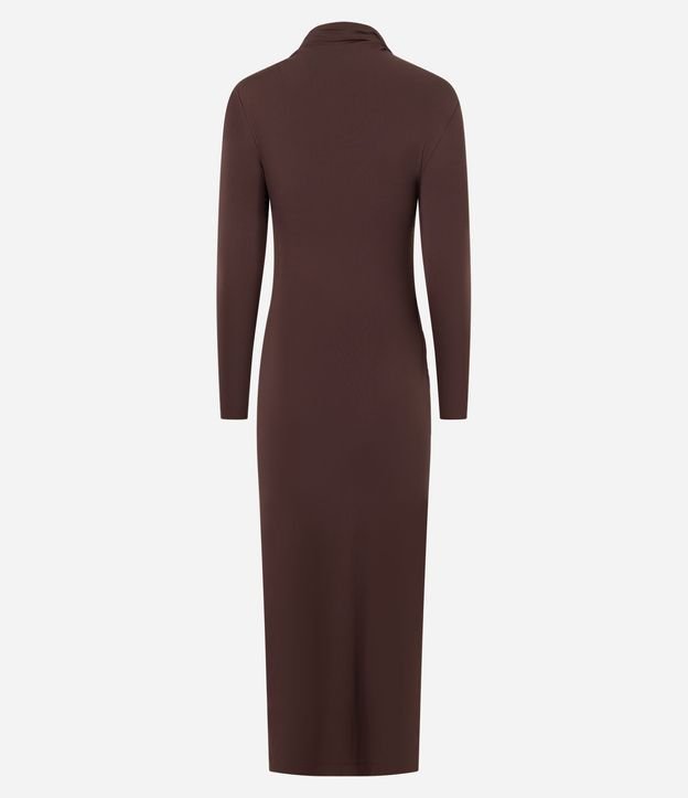 Vestido Midi en Poliamida con Cuello y Detalle Fruncido 9