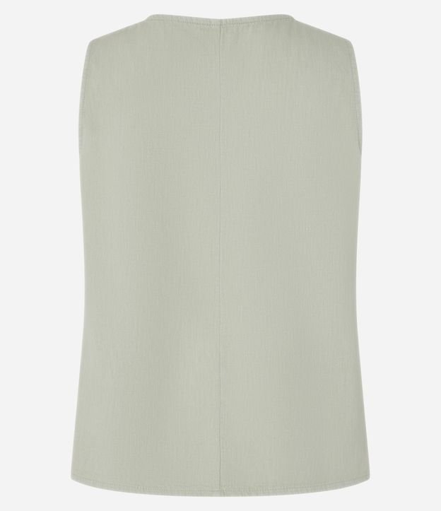Blusa sin Manga en Sarga con Escote Redondo 7