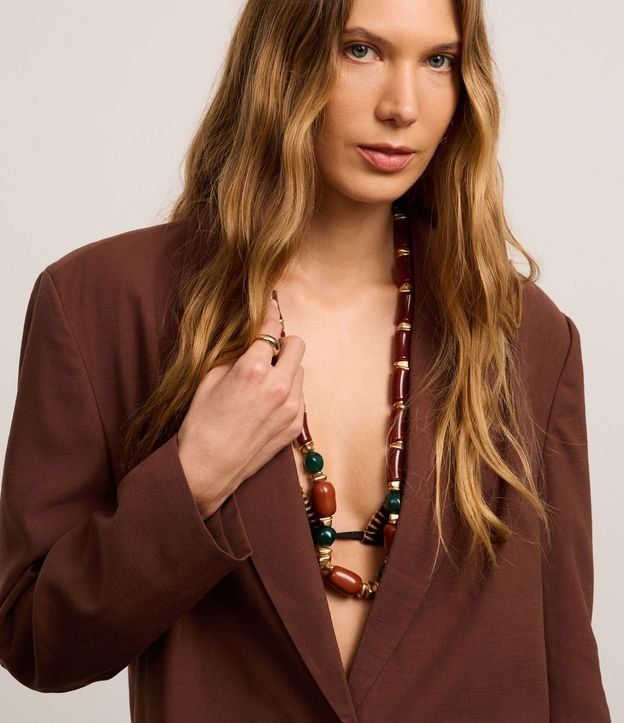Blazer Oversized en Viscolino con Botones y Bolsillos 3