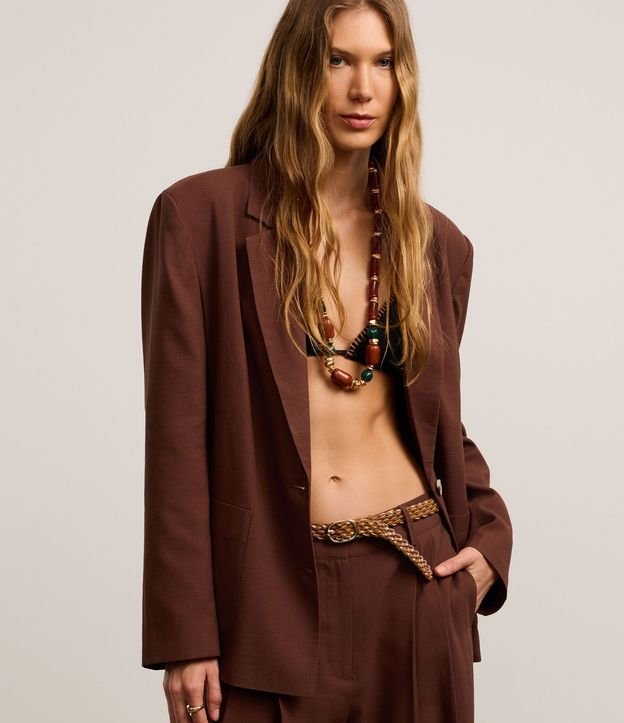 Blazer Oversized en Viscolino con Botones y Bolsillos 6