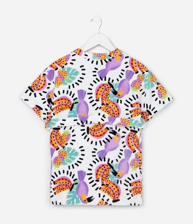 Bata de baño Infantil Atoalhado con Estampa Tropical - Talle 3 a 16 años 2