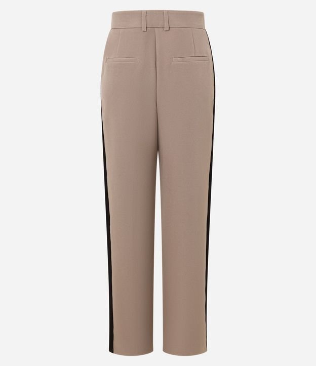 Pantalón Recto Sastrería con Pliegues y Contaste Lateral 6