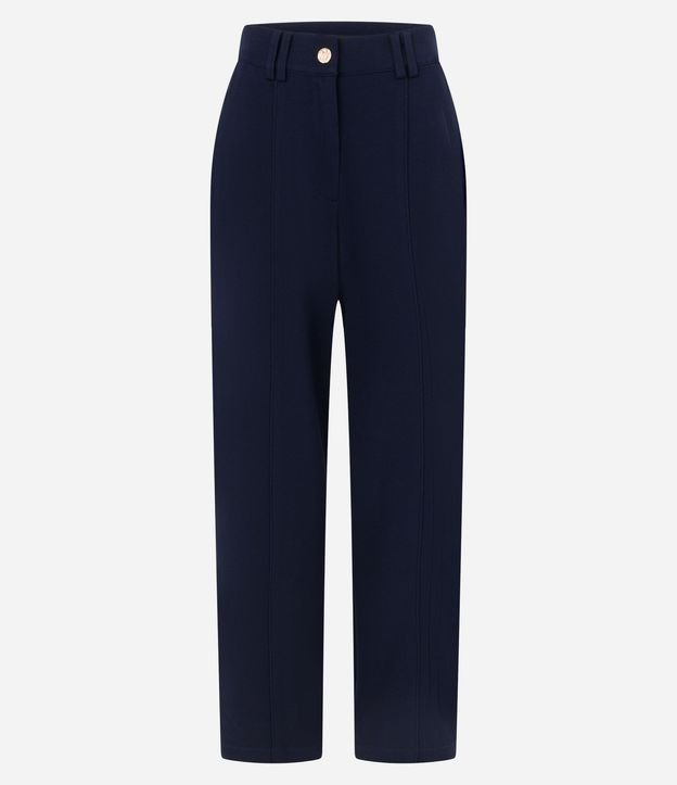 Pantalón Wide Cintura Baja en Crepé con Frisos 6