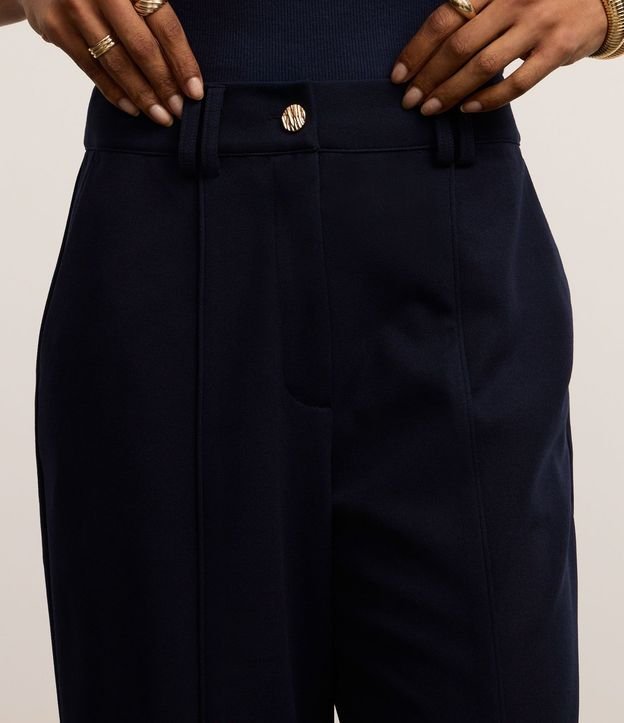 Pantalón Wide Cintura Baja en Crepé con Frisos 5