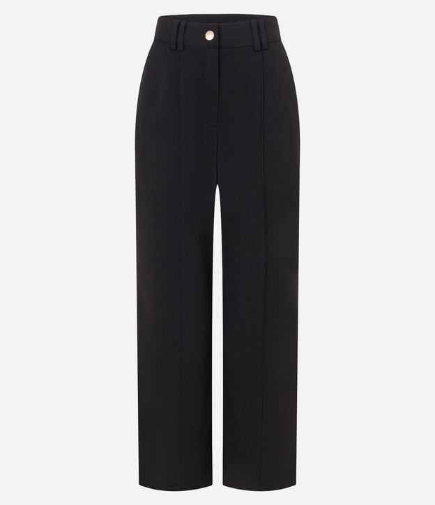 Pantalón Wide Cintura Baja en Crepé con Frisos 5
