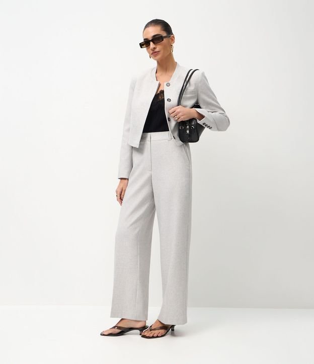 Pantalón Wide Leg Sastrería en Crepé con Bolsillos