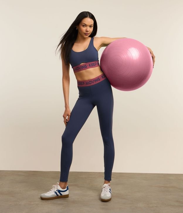Pantalón Legging Deportiva en Microfibra con Cintura Elástica Keep Mooving