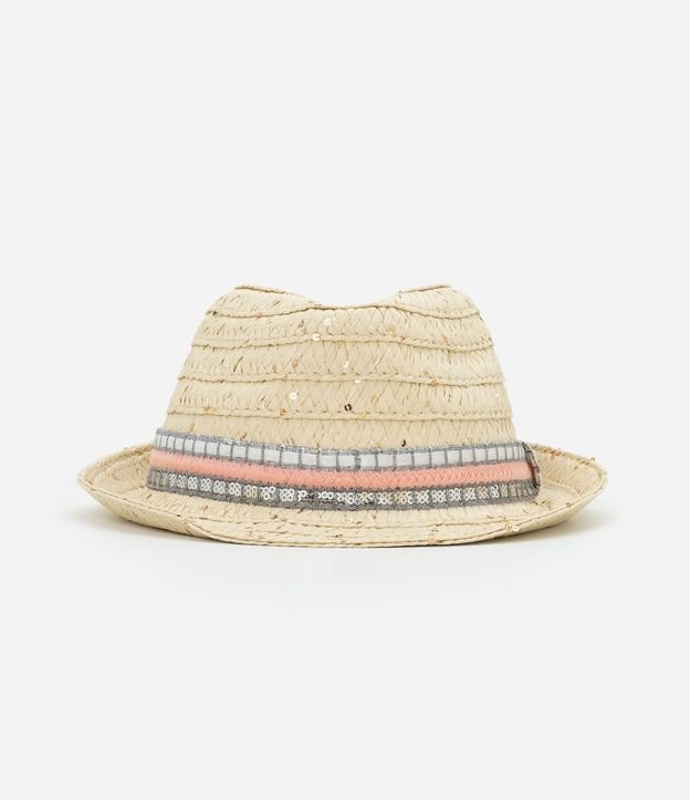 Sombrero de Paja Infantil con Faixa y Lentejuelas - Talle único 2