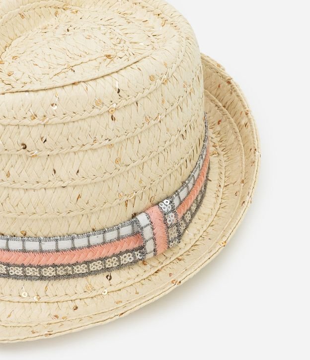 Sombrero de Paja Infantil con Faixa y Lentejuelas - Talle único 3