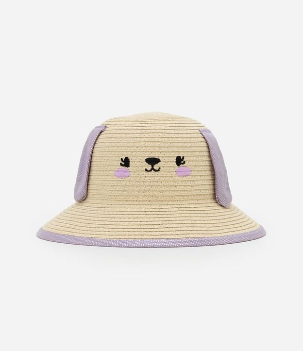 Sombrero de Paja Infantil con Carita y Oreja - Talle único 3