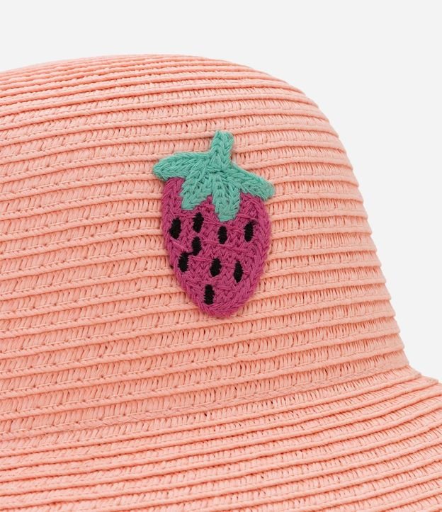 Sombrero de Paja Infantil Bordado Frutilla - Talle único 3