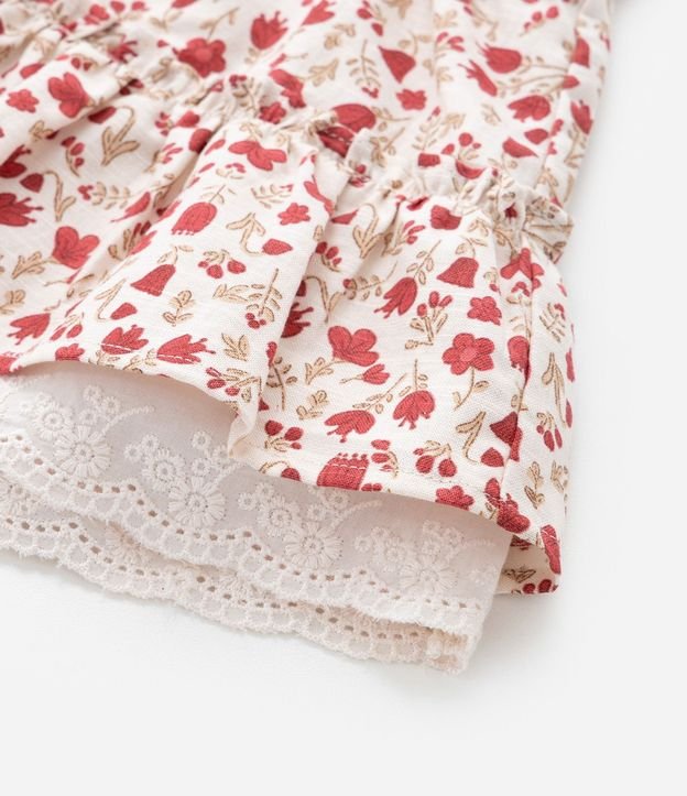 Pollera Infantil con Volado y Estampa Floral - Talle 1 a 6 años 5
