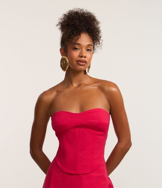 Blusa Corsetada en Bengalina con Cremallera en la Espalda