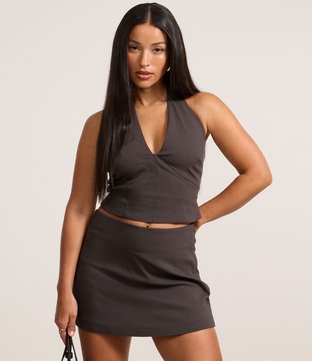 Blusa Corta en Bengalina Frente Única 5