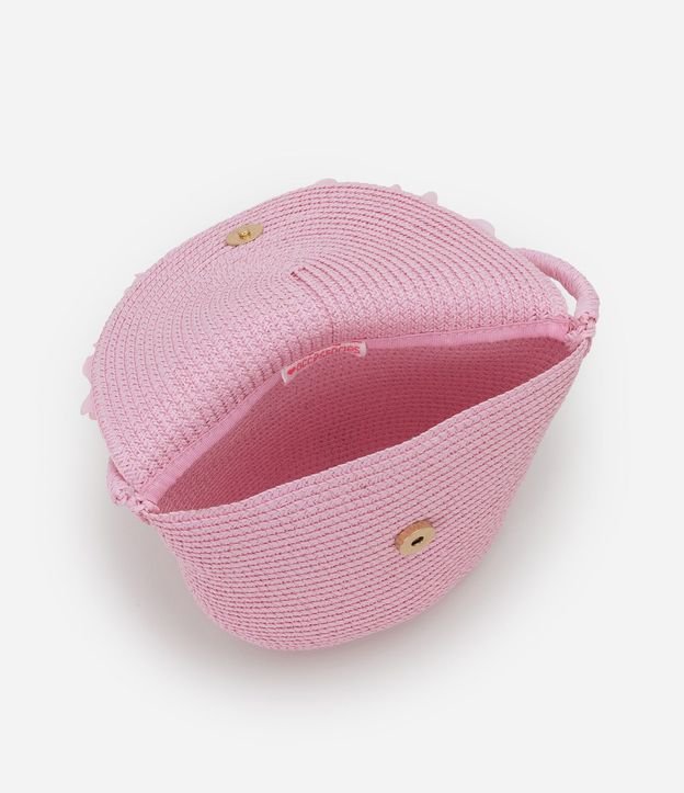 Cartera Infantil en Paja con Flores - Talle único 4