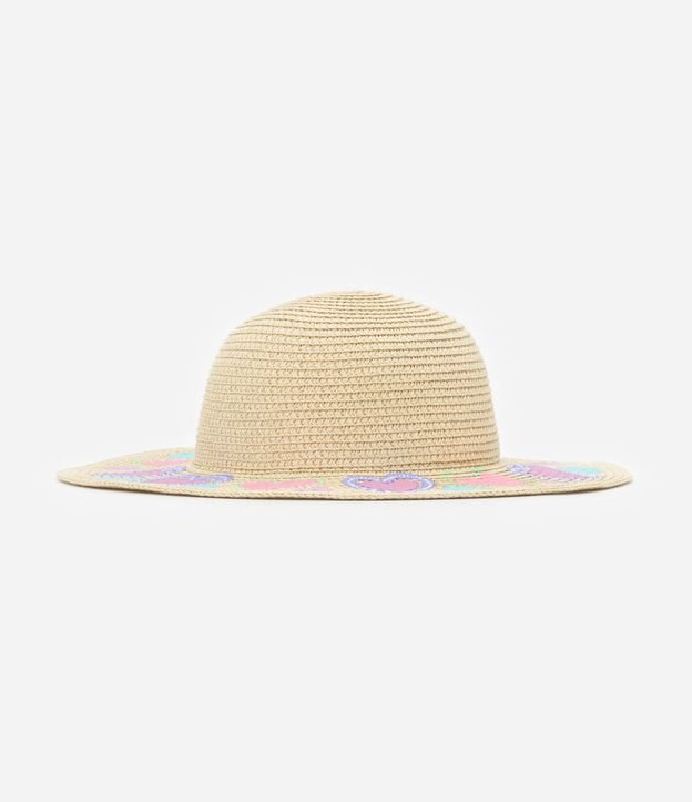 Sombrero de Paja Infantil Estampa de Corazones - Talle único 2