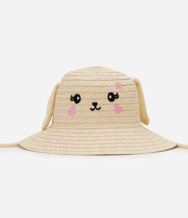 Sombrero de Paja Infantil con Carita y Oreja - Talle único 2