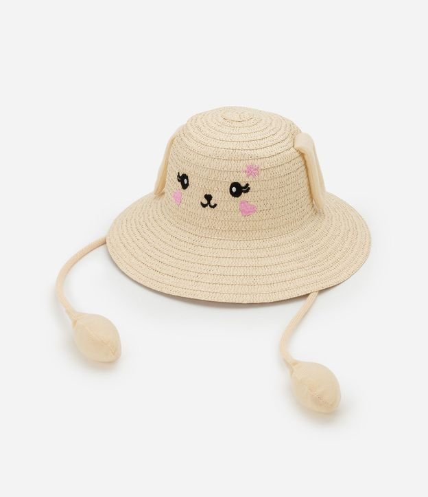 Sombrero de Paja Infantil con Carita y Oreja - Talle único 3