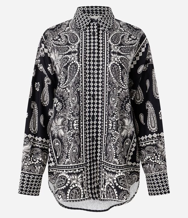 Camisa Boho en Viscolino con Estampa Paisley