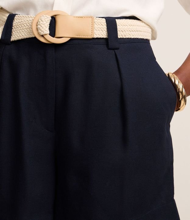 Short en Viscolino con Cinturón de Ráfia 5
