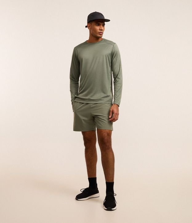 Bermuda Deportiva con Estampa Localizada Reflectante