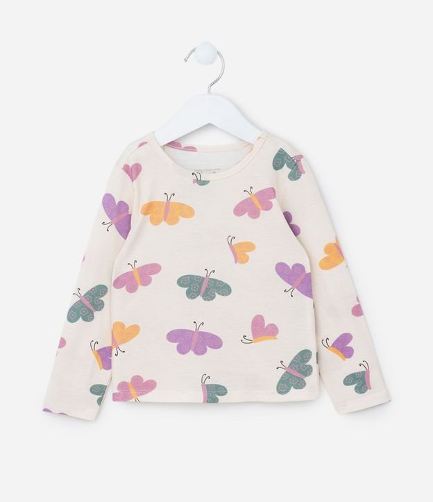 Blusa Infantil con Estampa Maripositas - Talle 1 a 6 años