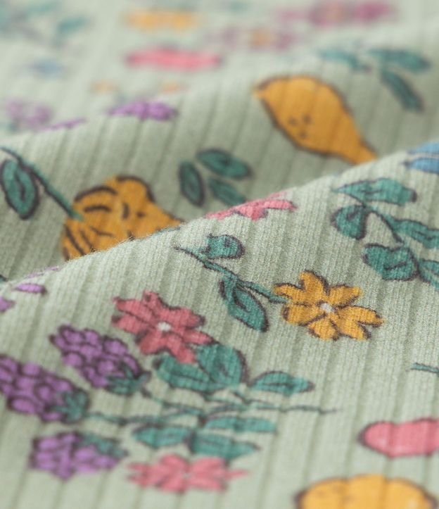 Blusa Infantil Acanalada con Estampa Floral - Talle 1 a 6 años 3