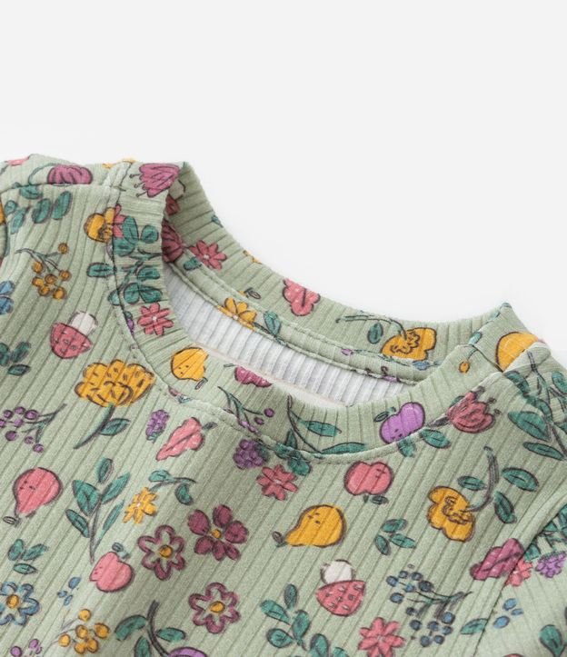 Blusa Infantil Acanalada con Estampa Floral - Talle 1 a 6 años 4