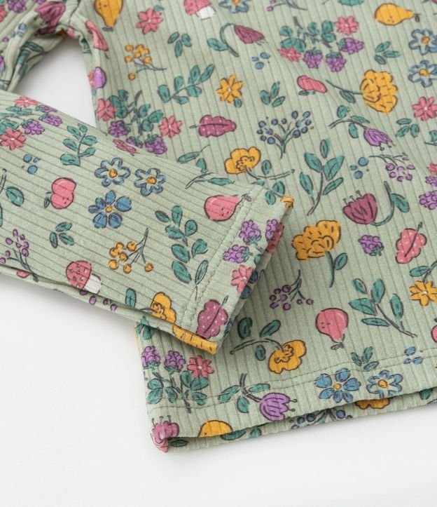 Blusa Infantil Acanalada con Estampa Floral - Talle 1 a 6 años 5