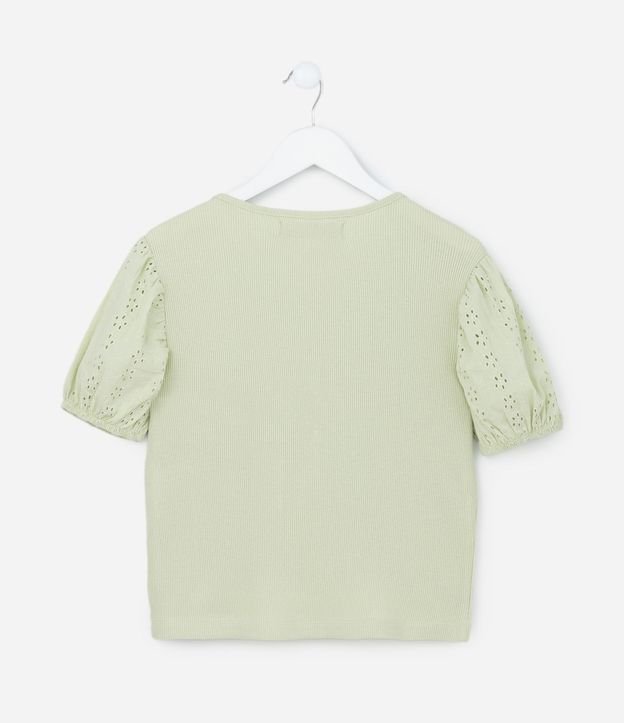 Blusa Infantil en Rib con Broderie en la Manga - Talle 5 a 14 años 3