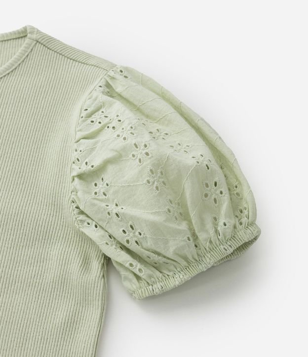 Blusa Infantil en Rib con Broderie en la Manga - Talle 5 a 14 años 6
