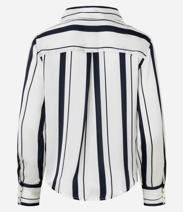 Camisa Satinada con Rayas y Vista con Botones 10