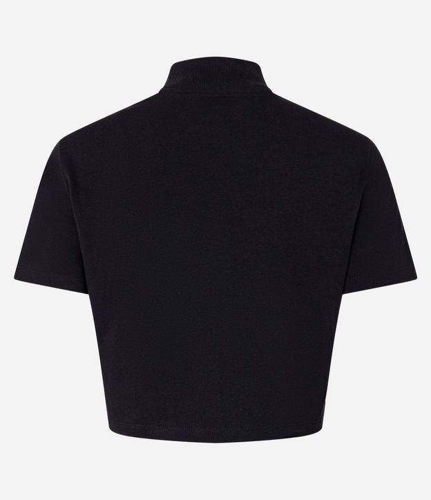 Blusa T-Shirt Cropped en Algodón con Cuello Alto 8