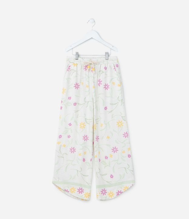 Pantalón Pantacourt Infantil con Estampa Floral - Talle 5 a 14 años 2