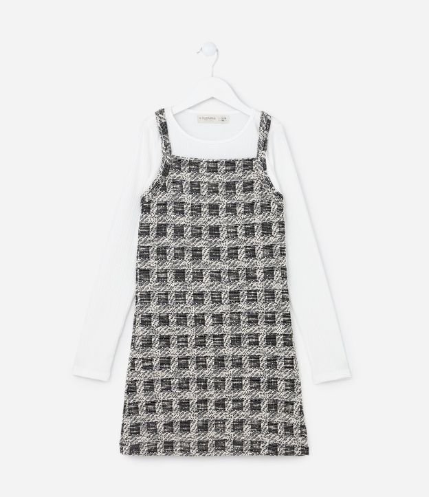 Vestido Infantil en Tweed con Superposición - Talle 5 a 14 años 3