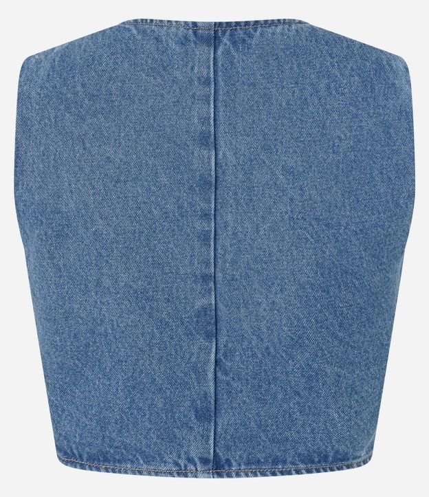 Chaleco en Jeans con Botones y Bajo en V 6