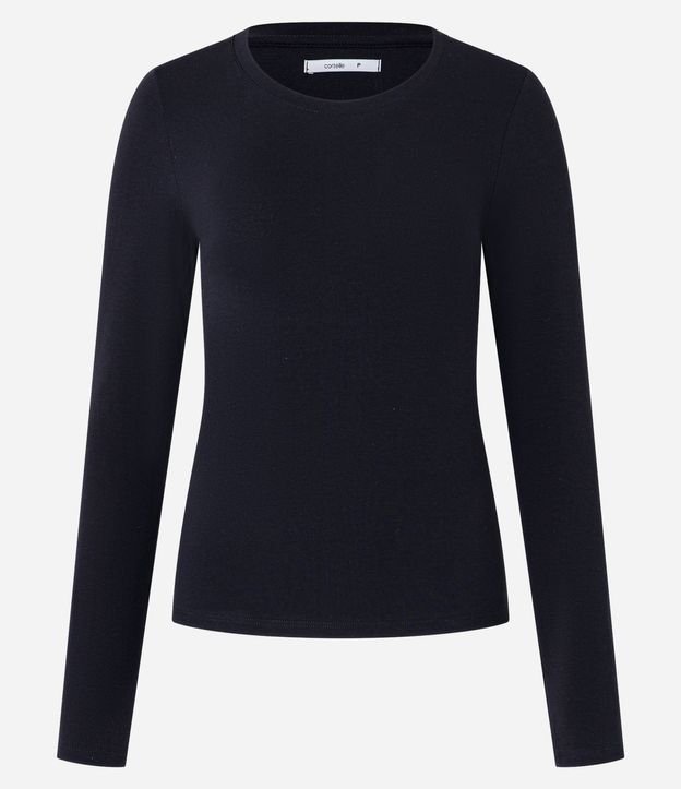 Blusa en Algodón con Cuello Redondo