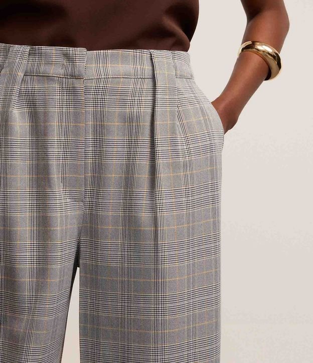 Pantalón Recto Sastrería con Estampa de Cuadros Príncipe de Gales 5