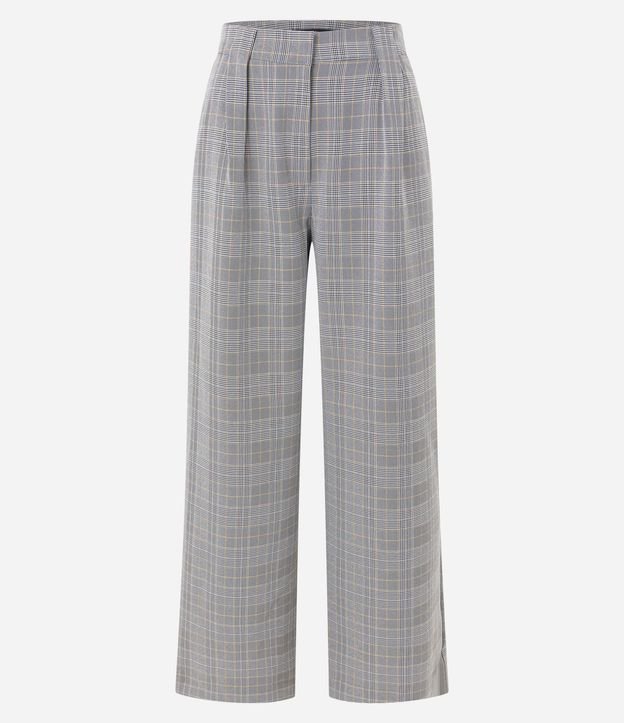Pantalón Recto Sastrería con Estampa de Cuadros Príncipe de Gales 8