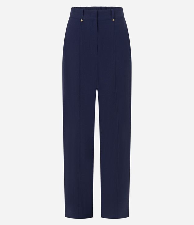 Pantalón Boho Reta Cintura Alta en Viscosa con Frisos